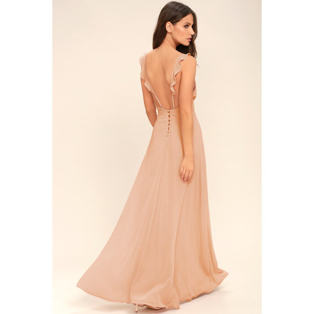 Lulus Meteoric Rise Blush Maxi Dress Pink - Size Medium